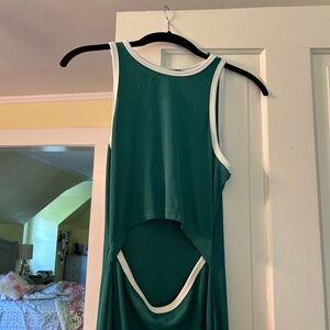 Gorgeous green dress with stomach cutout